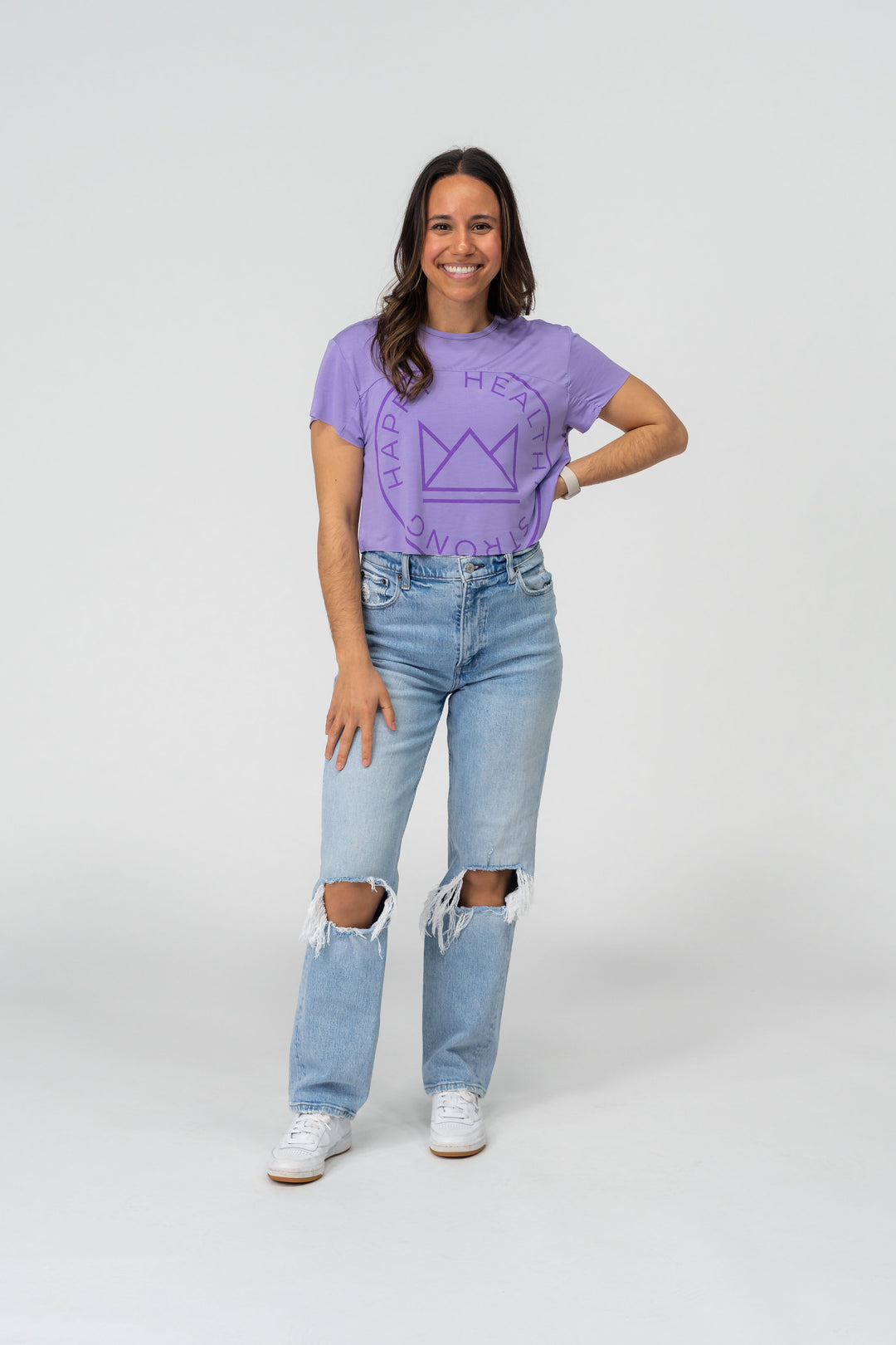 Royal Change Happy Healthy Strong Versatile Flowy Crop Tee