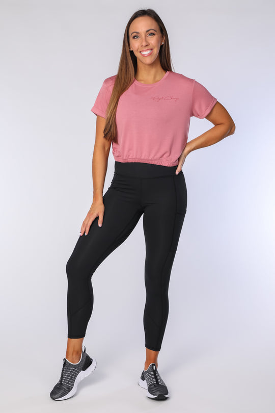 Crop Tee with Back Keyhole Cutout