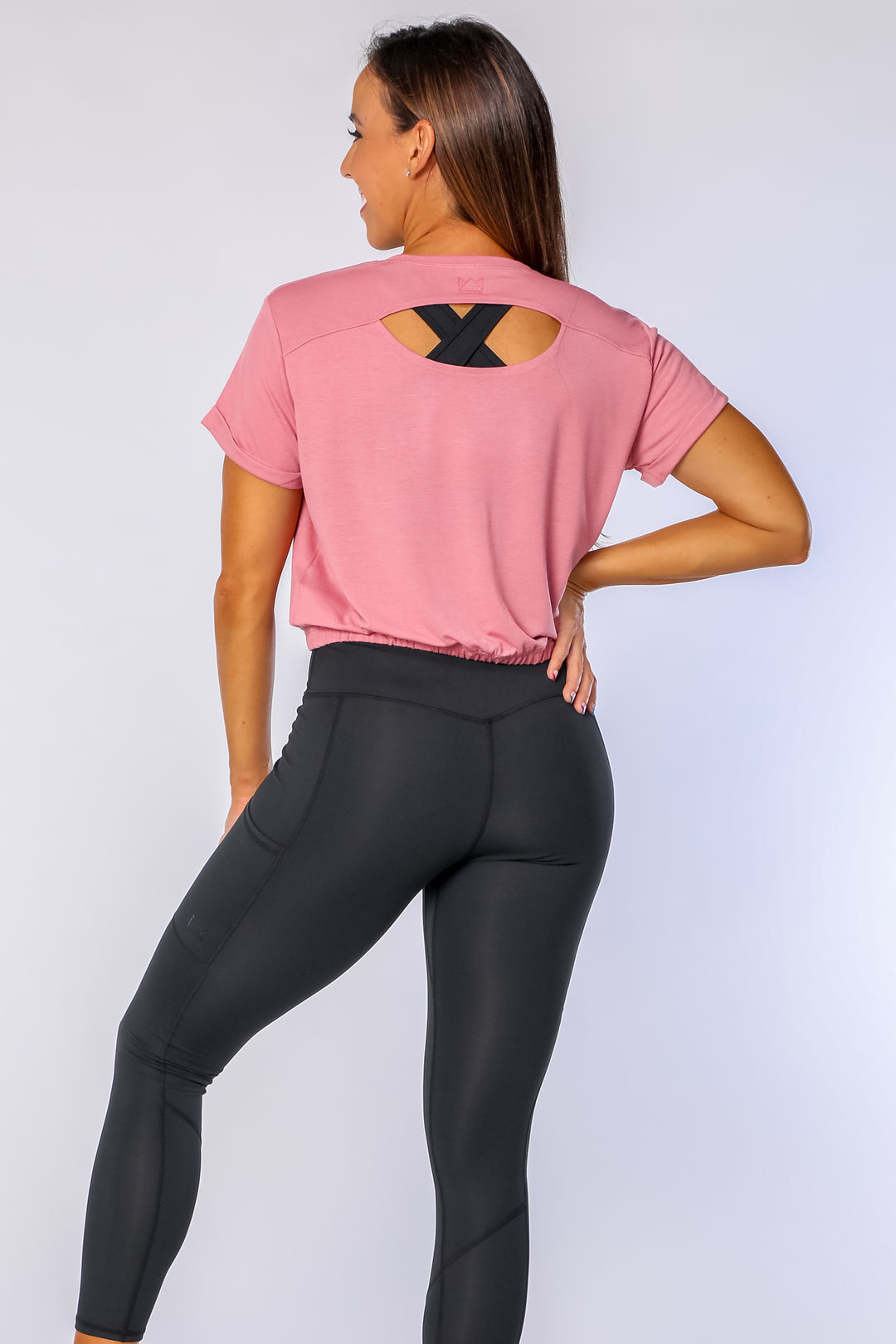 Crop Tee with Back Keyhole Cutout