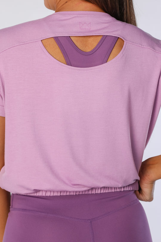 Crop Tee with Back Keyhole Cutout